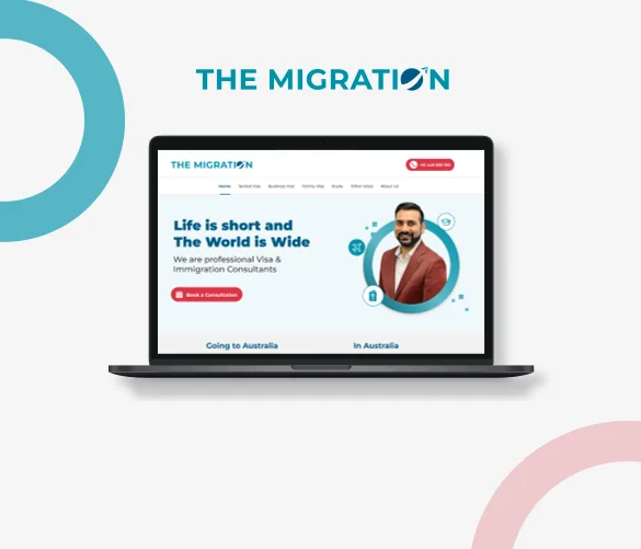 The Migration website on desktop, tablet and mobile